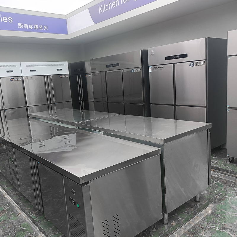Frigorifero da cucina a due porte in acciaio inox Frigorifero da cucina a due porte in acciaio inox