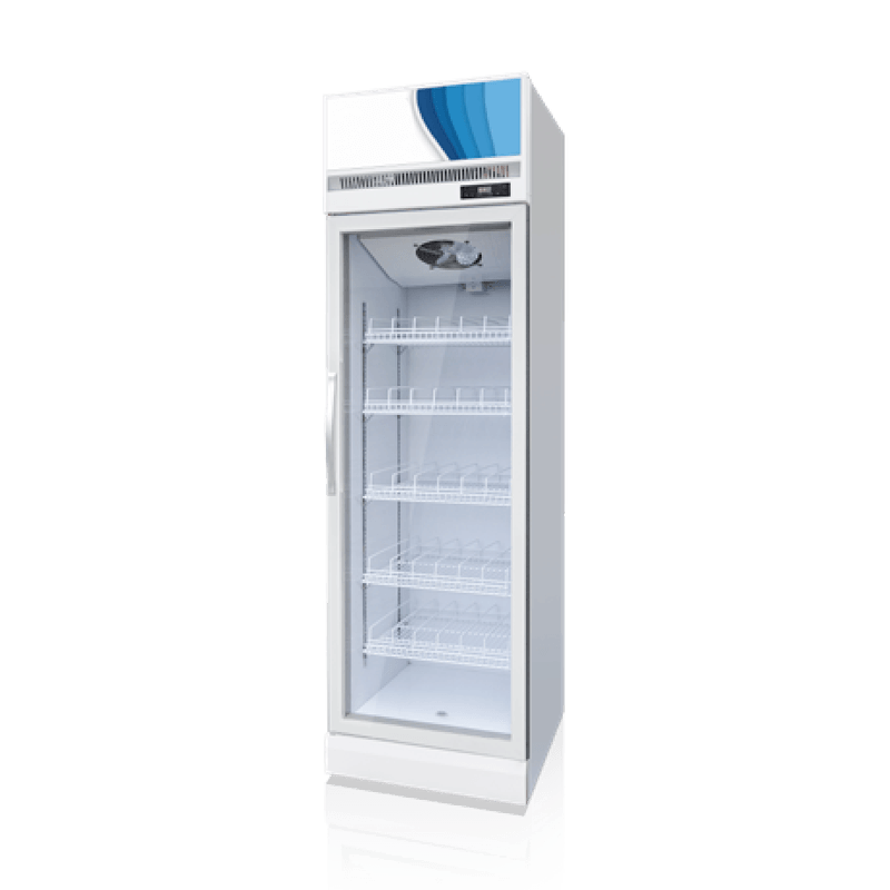 Congelatore con display per unità superiore di refrigerazione raffreddato ad aria